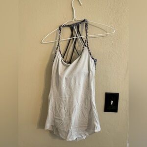 Lululemon Athletica White Gray Backless Camisole